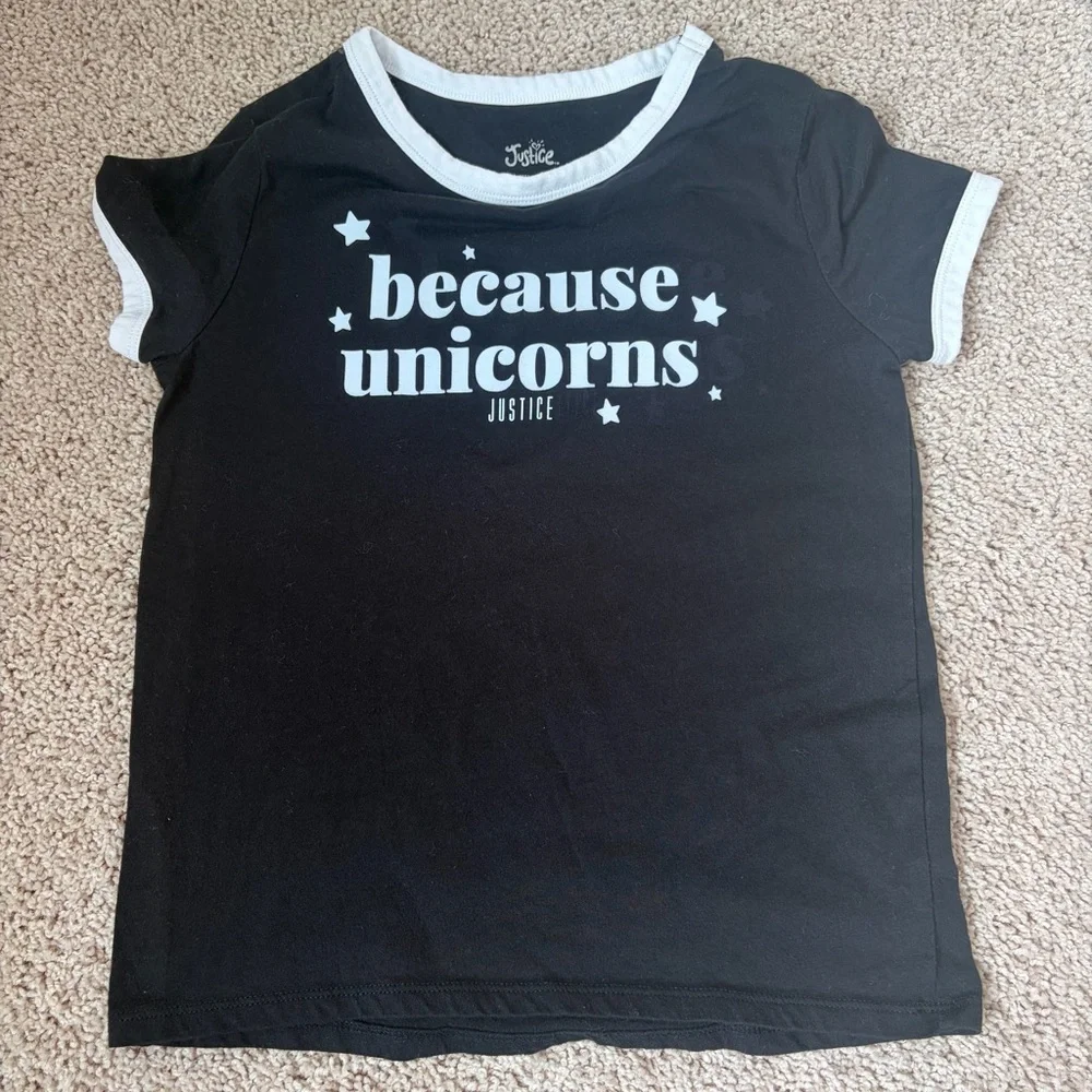 Justice Black and Gray Kids Zip up, Sweatshirt and Tshirt Bundle Size 10